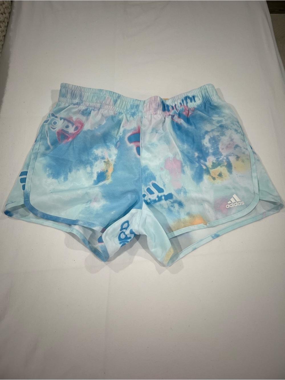 adidas Pastel Tie-Dye Athletic Shorts - Mint, Blue, Peach